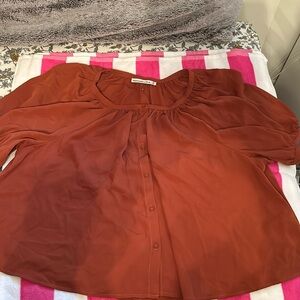 Abercrombie button up short sleeve blouse